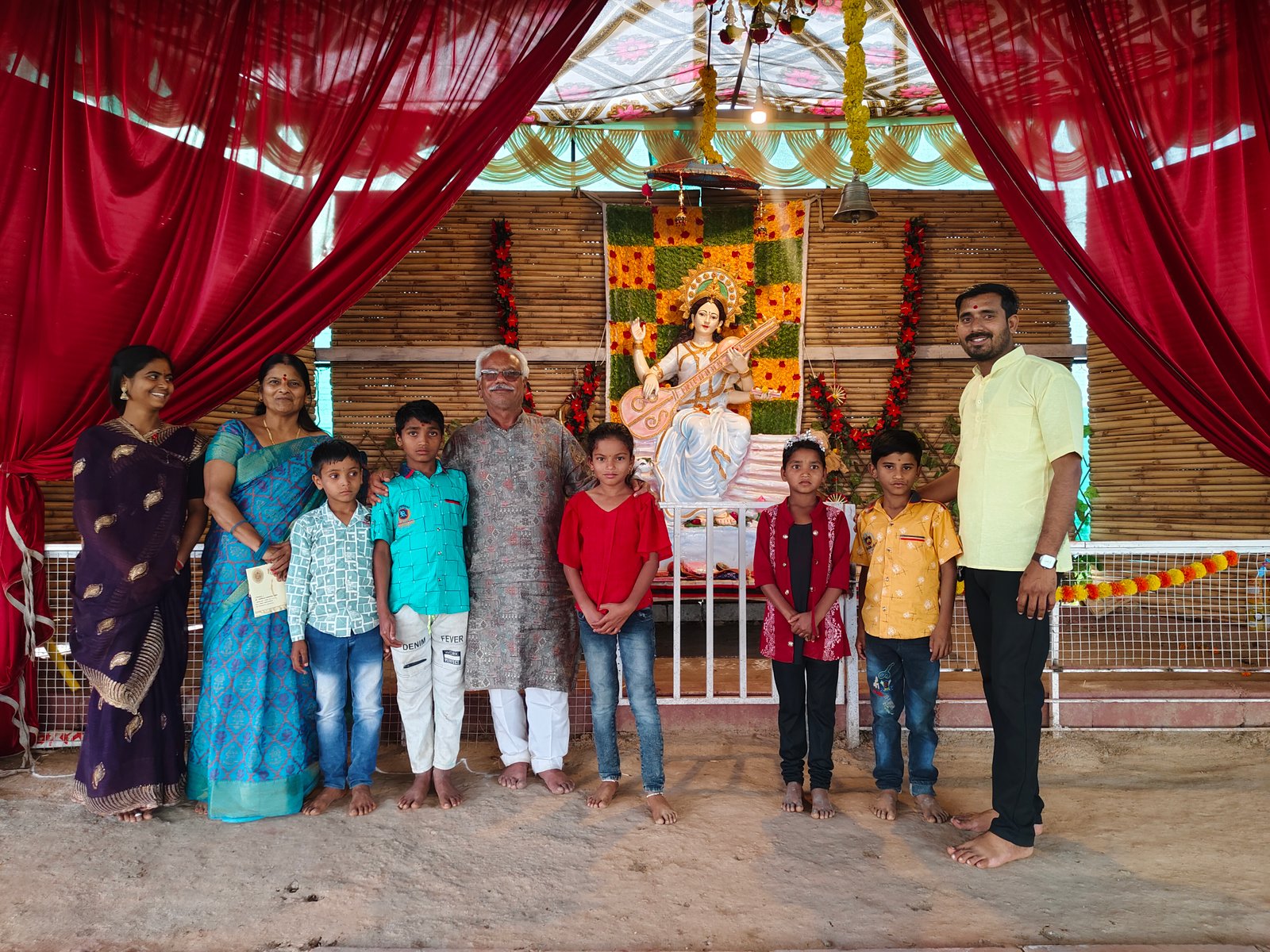 Volunteers with children